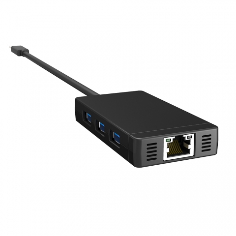 C3-H9047 USB-C to 3-Port USB 3.0 and Gigabit Ethernet Hub 4